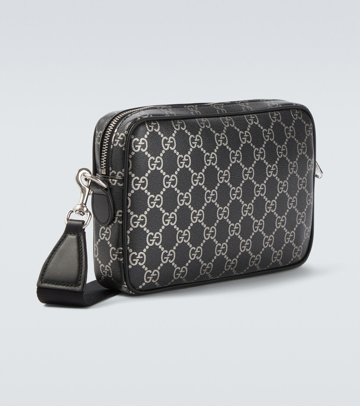 Gucci GG leather-trimmed shoulder bag