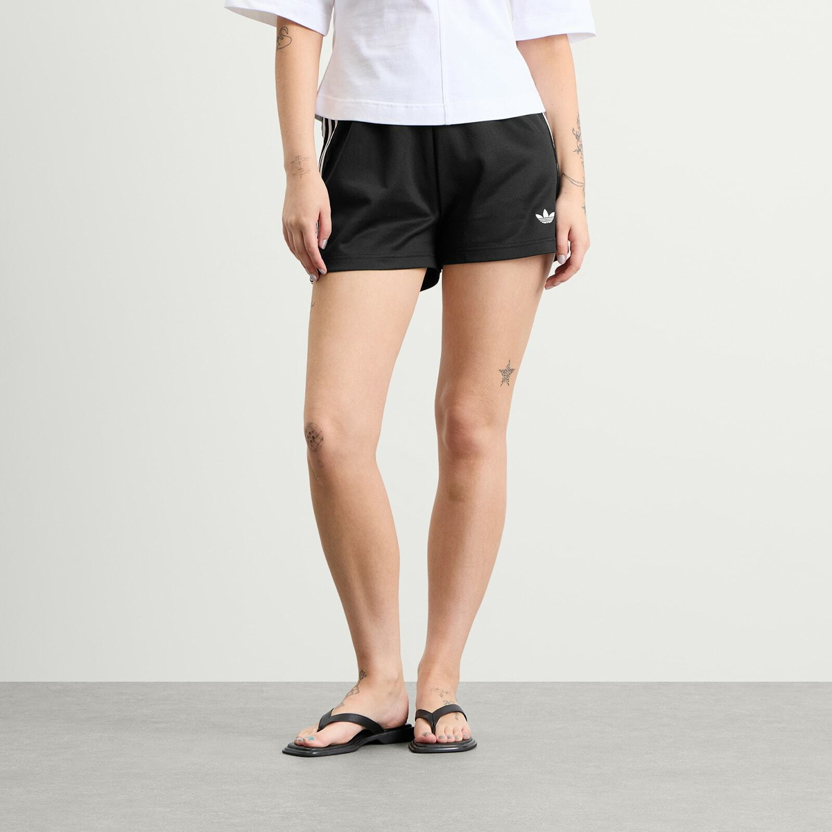 Adidas Women's Lace 3 Stripe Shorts in Black
