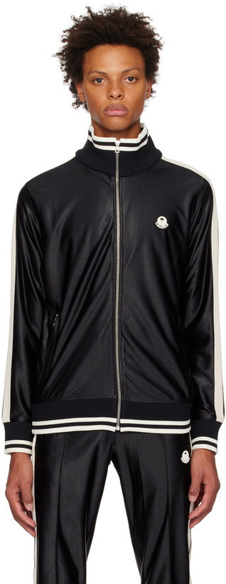 Photo: Moncler Genius 8 Moncler Palm Angels Black Shiny Track Jacket