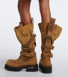 Balenciaga Venom suede biker boots