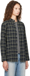 Dunst Navy Checked Flannel BD Shirt