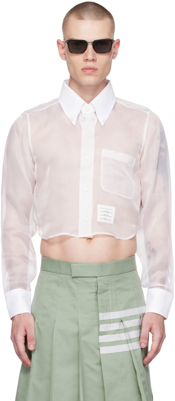 Photo: Thom Browne White Cropped Shirt