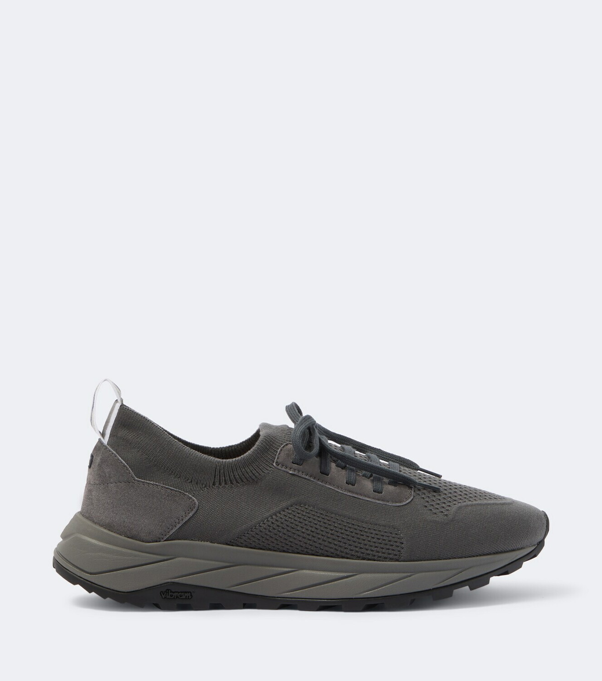 Fedeli Knitted suede-trimmed sneakers
