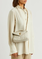 Saint Laurent Puffer Toy Quilted Shoulder Bag, Leather Bag, White - One Size