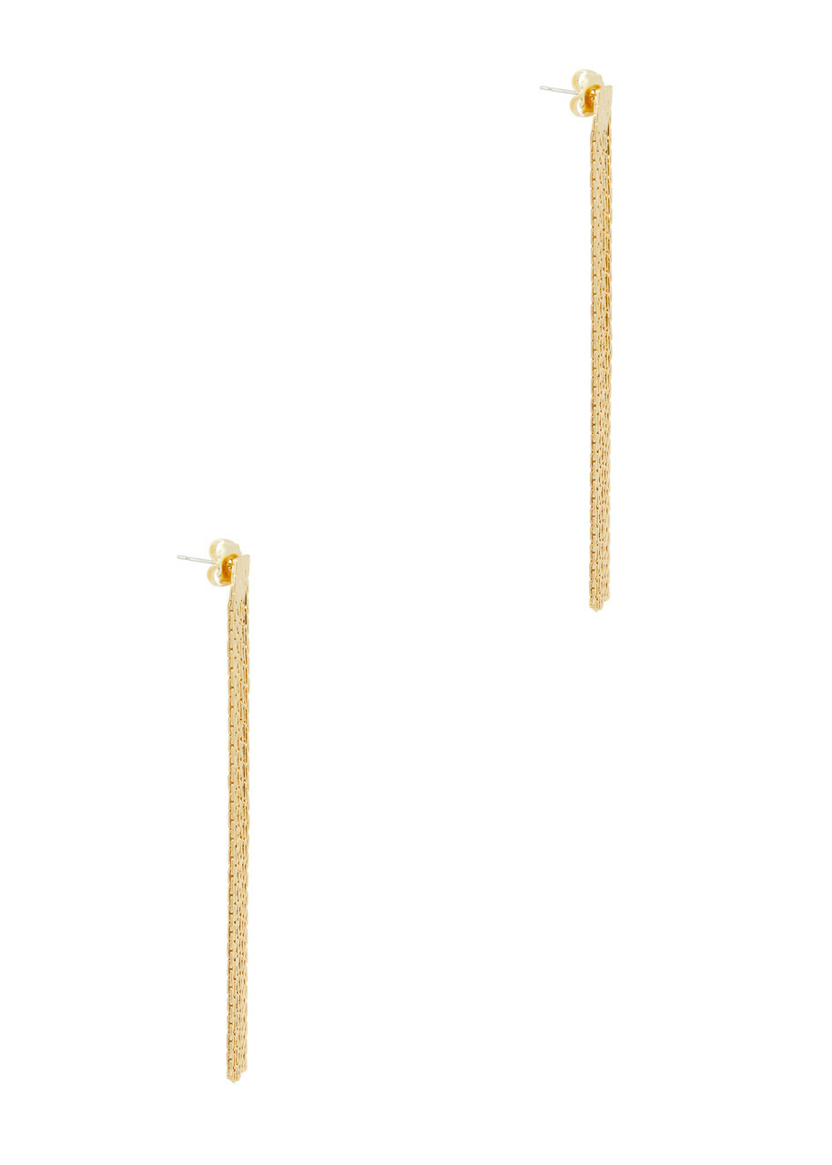 Anissa Kermiche Thin Fil D'or Fringed 18kt Gold-plated Earrings - One Size