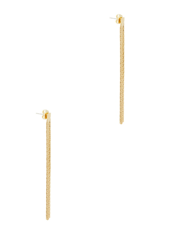 Photo: Anissa Kermiche Thin Fil D'or Fringed 18kt Gold-plated Earrings - One Size