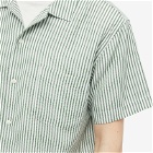 YMC Men's Malick Stripe Shirt in Green