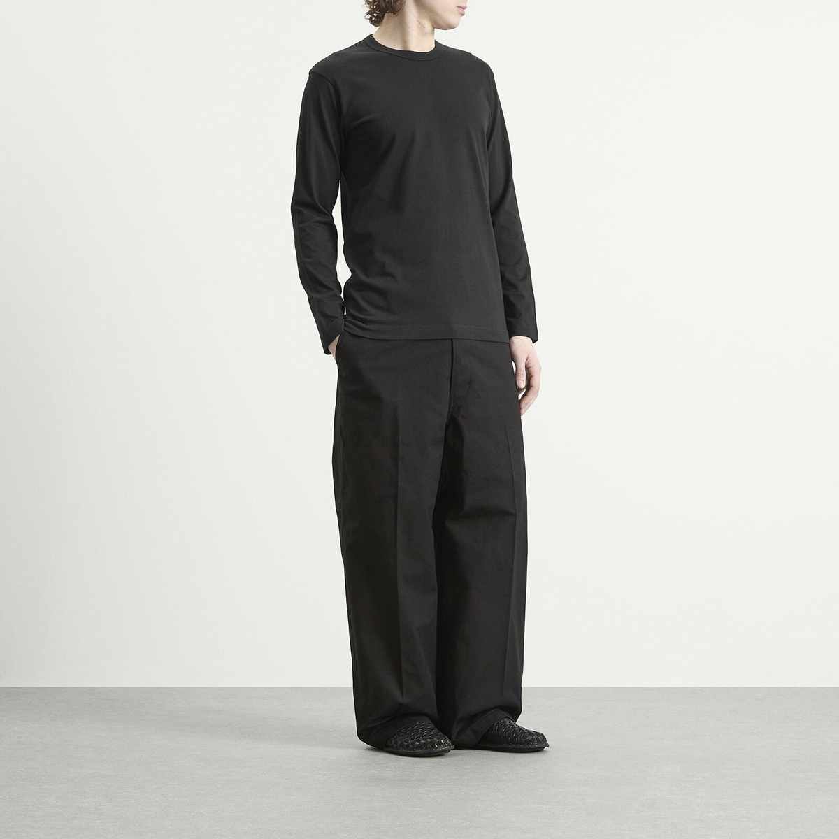 Comme des Garçons SHIRT Men's Cotton Long Sleeve T-Shirt in Black