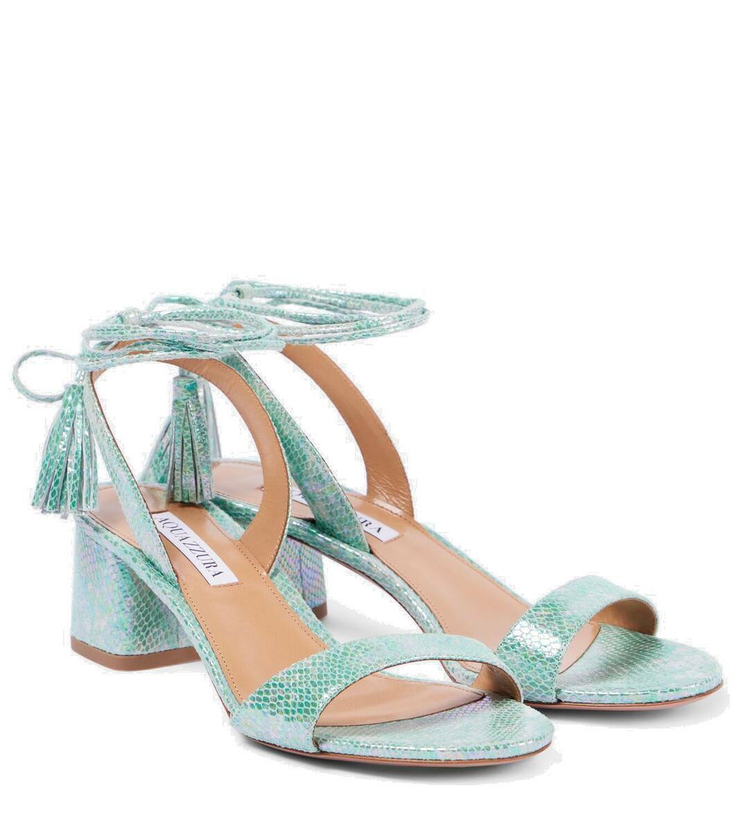 【関税込み】AQUAZZURA Sandals Aquazzura Alu 50 snake-effect leather sandals Aquazzura