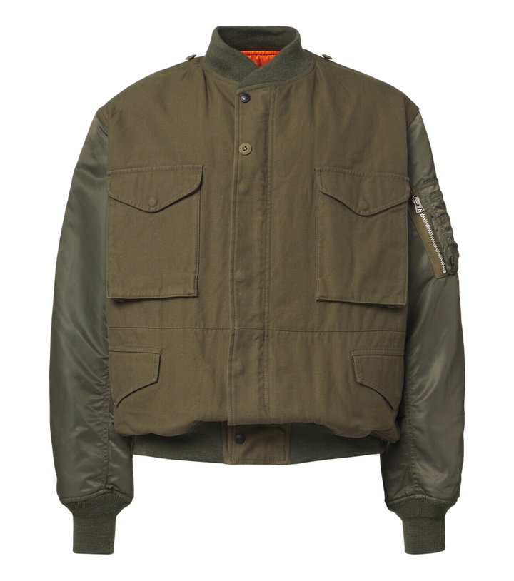 Photo: Junya Watanabe Paneled cotton and technical bomber jacket