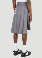Striped Pleated Skirt in Grey