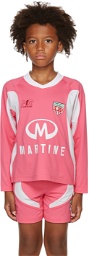 Martine Rose SSENSE Exclusive Kids Pink & White Martine Football Top