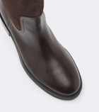 Aeyde Theo leather and suede knee-high boots
