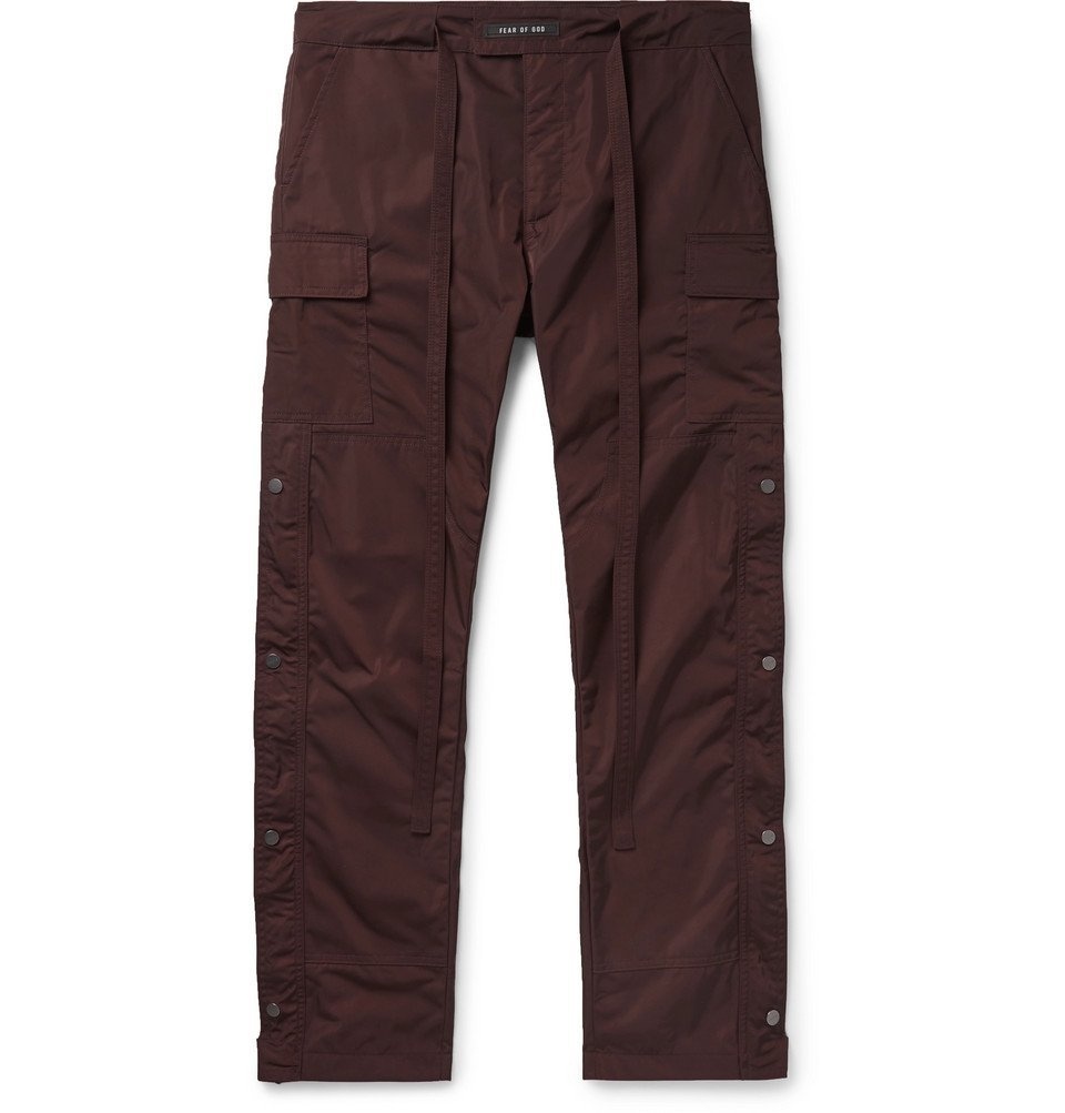 Fear of God - Belted Nylon Cargo Trousers - Burgundy Fear Of God