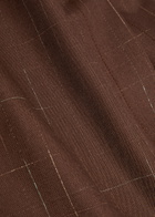 Tory Burch Subtle-check Wool-blend Midi Skirt Brown