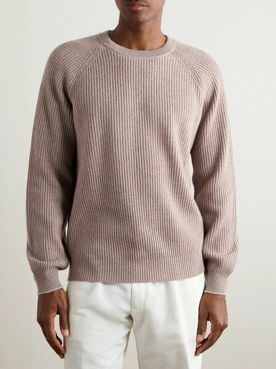 Brunello Cucinelli - Ribbed Cashmere Sweater - Neutrals