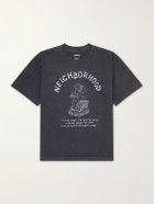 Neighborhood - Printed Cotton-Jersey T-Shirt - Gray