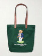 Polo Ralph Lauren - <ul> <li>Wimbledon Embroidered Leather-Trim Medium Cotton Tote Bag</li> </ul>
