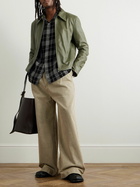 LOEWE - Camp-Collar Checked Crinkled-Twill Shirt - Black