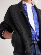 TOM FORD - Double-Breasted Ribbed Cashmere and Wool-Blend Cardigan - Gray