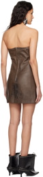 Jean Paul Gaultier Brown 'The Tattoo' Leather Minidress