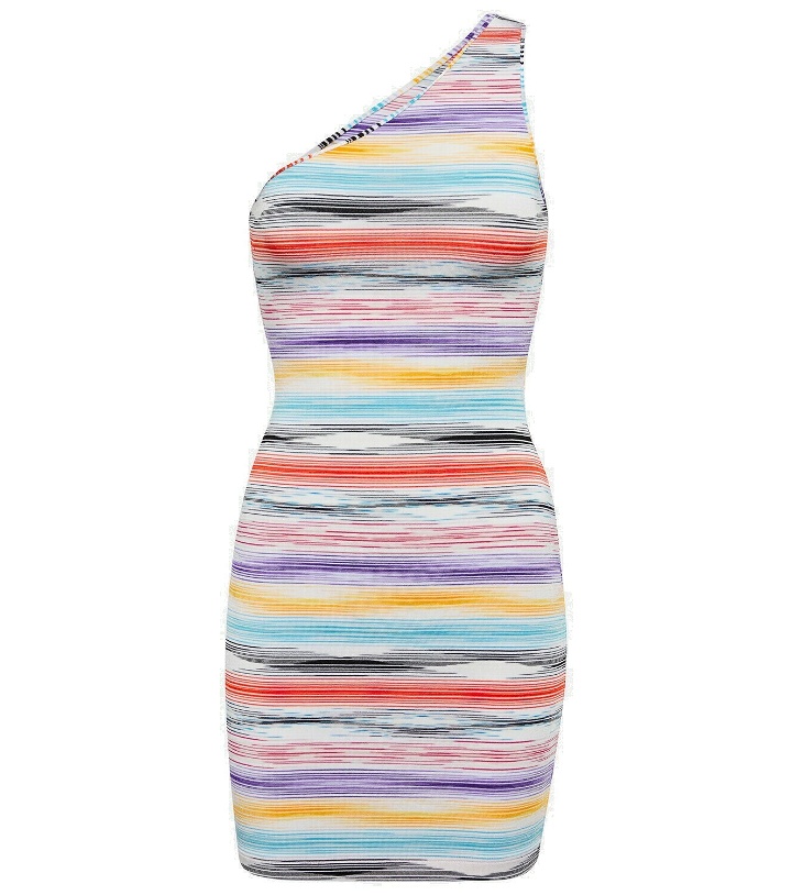 Photo: Missoni Mare Striped one-shoulder knit minidress