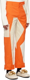 JW Anderson Beige & Orange Patchwork Trousers