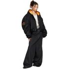 LU'U DAN Black Distorted MA1 Bomber Jacket