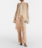 Blumarine Cotton canvas flared pants