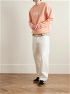 A.P.C. - Eliot Logo-Flocked Cotton-Jersey Sweatshirt - Orange