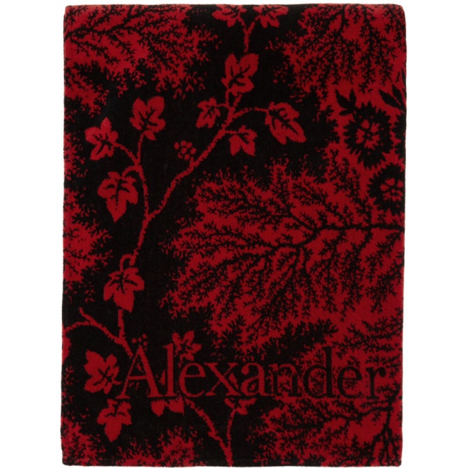 Photo: Alexander McQueen Red and Black Ivy Creeper Towel