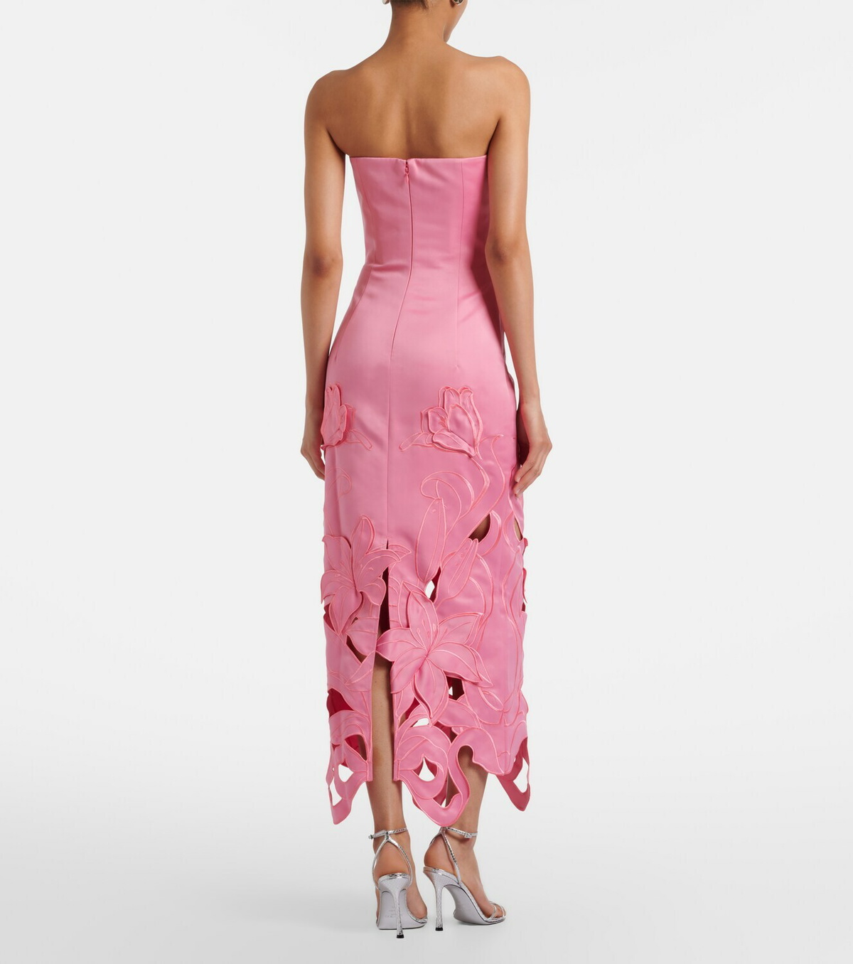 Leo Lin Rayna floral-appliqué bustier gown