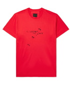 GIVENCHY - Oversized Logo-Print Cotton-Jersey T-Shirt - Red