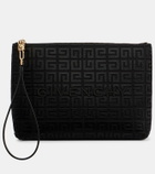 Givenchy 4G embroidered leather-trimmed canvas pouch