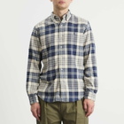 Polo Ralph Lauren Men's Button Down Check Shirt in Off White/Navy