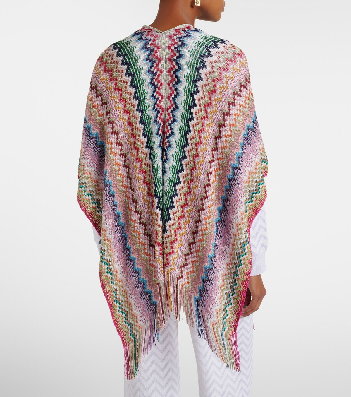 Missoni Zigzag fringed poncho