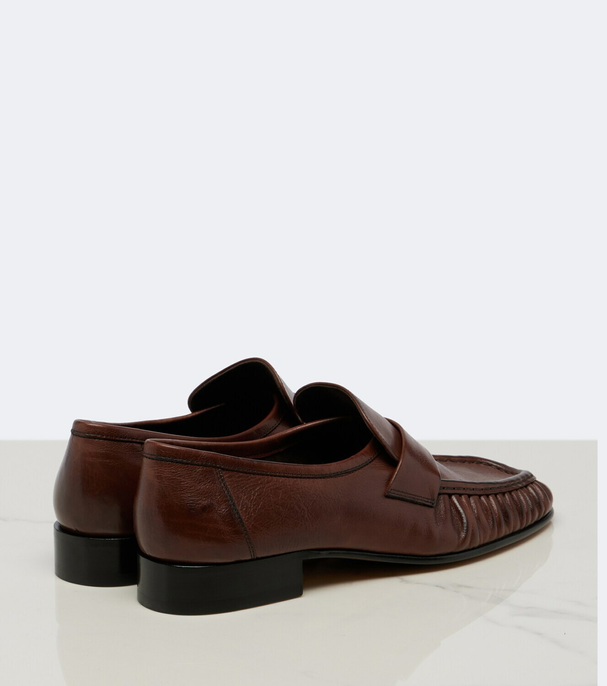 The Row Soft ruched leather loafers