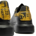 Alexander McQueen Men's Snake Heel Tab Oversized Sneakers in Black/Gold