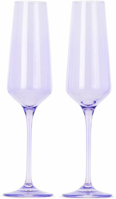 Photo: Estelle Colored Glass Purple Champagne Flute Glasses Set, 10 oz