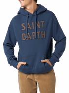 MC2 Saint Barth Man Blue Hoodie With Saint Barth Patch