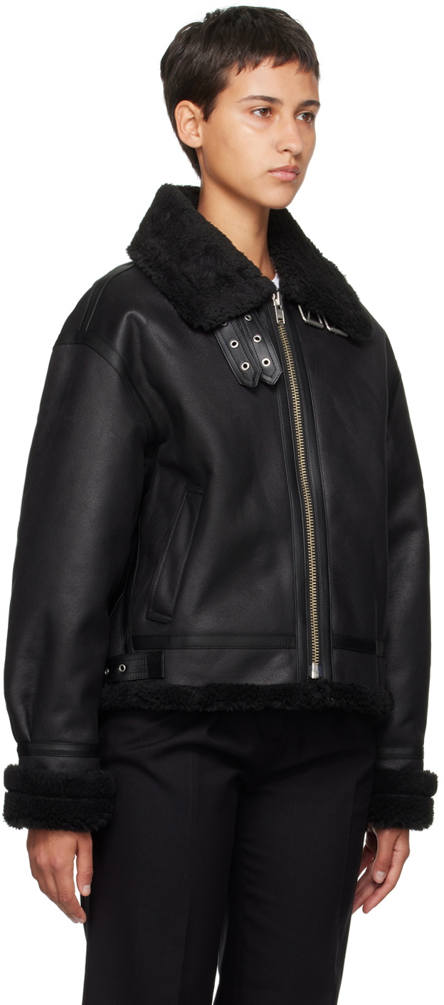 Dunst Black Loose Fit Faux Shearling Jacket