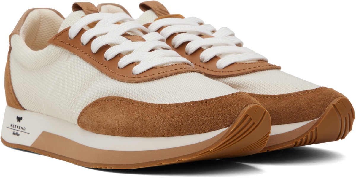 Weekend Max Mara Off-White & Tan Raro Sneakers