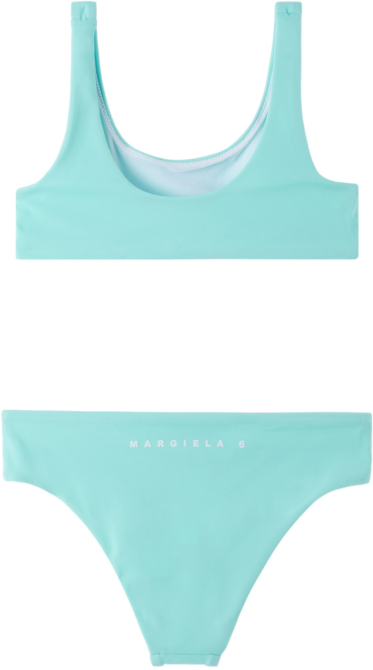 MM6 Maison Margiela Kids Blue Printed Bikini
