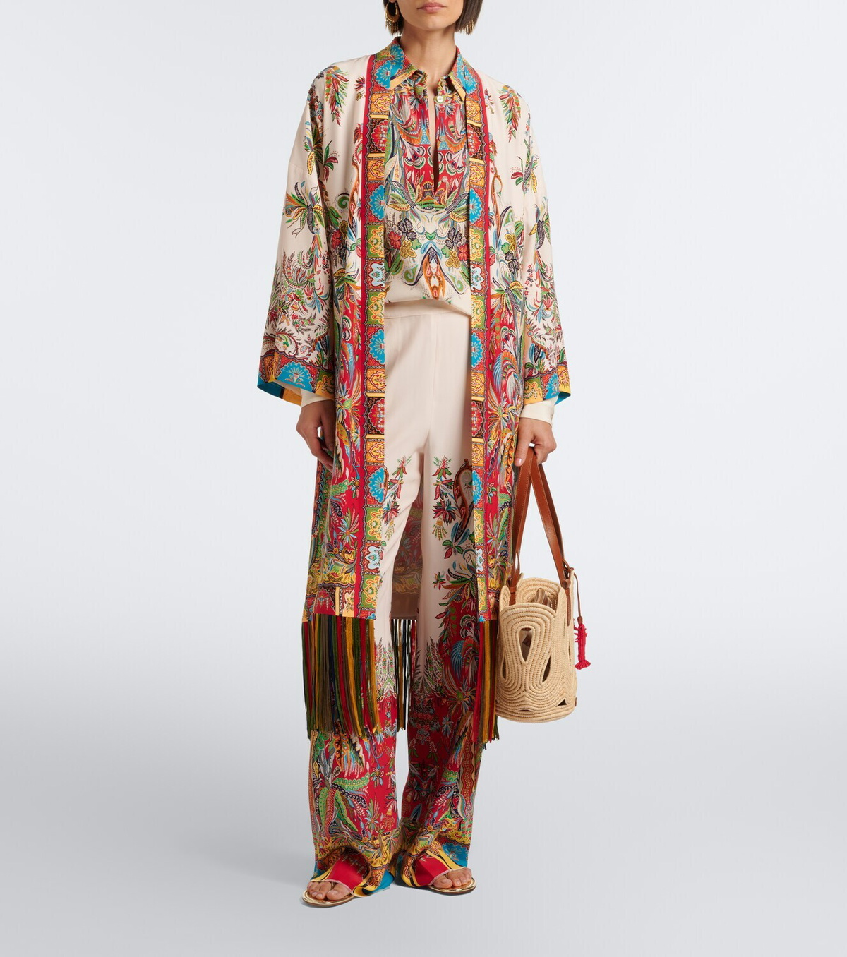 Aquazzura Artiste Medium raffia tote bag