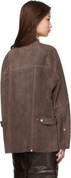 Studio Nicholson Brown Dash Suede Jacket