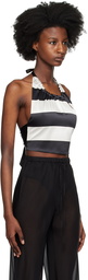 Silk Laundry Black & White Halter Camisole