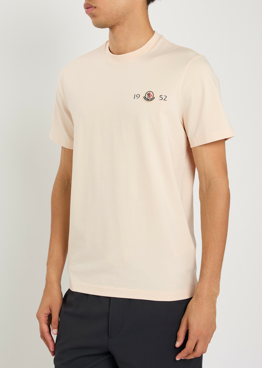 Moncler Logo Stretch-cotton T-shirt Natural