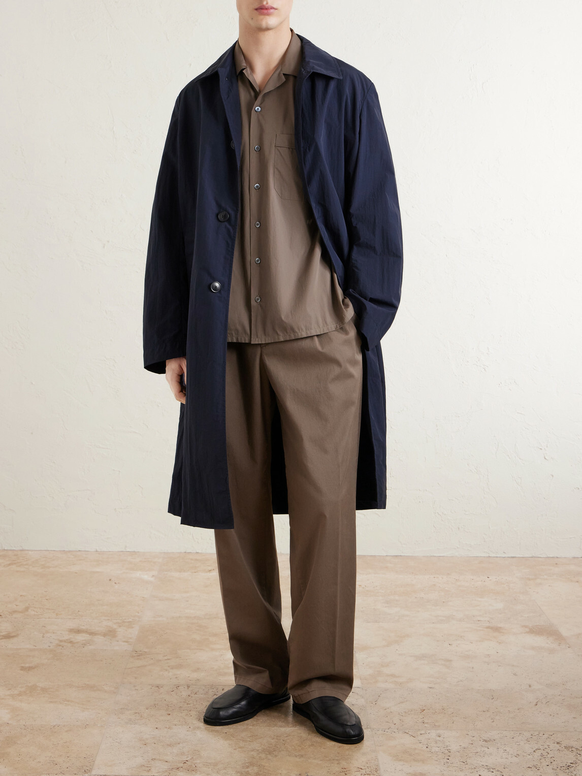 Canali - Straight-Leg Pleated Cotton-Blend Gabardine Trousers - Brown