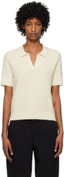 Sunspel Off-White Textured Polo