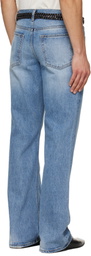 TONYWACK Blue Flared-Leg Distressed Jeans